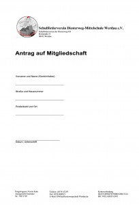 Antrag auf Mitgliedschaft